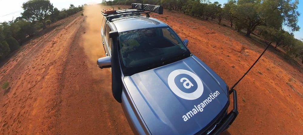 Amalgamotion branded vehicle off road
